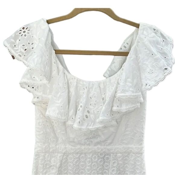 SALONI White Ella Eyelet Cotton Dress - Picture 4 of 10